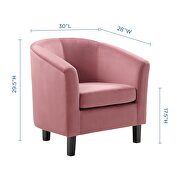 Performance velvet armchair in dusty rose by Modway additional picture 9