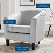 Performance velvet armchair in light gray by Modway additional picture 9