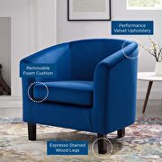 Performance velvet armchair in navy by Modway additional picture 8