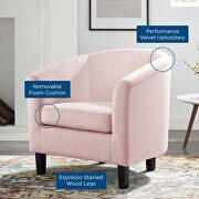 Performance velvet armchair in pink by Modway additional picture 8