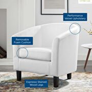 Performance velvet armchair in white by Modway additional picture 8