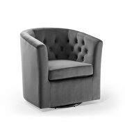 Tufted performance velvet swivel armchair in charcoal by Modway additional picture 8