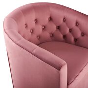 Tufted performance velvet swivel armchair in dusty rose additional photo 4 of 8