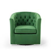 Tufted performance velvet swivel armchair in emerald additional photo 5 of 8
