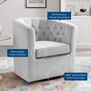 Tufted performance velvet swivel armchair in light gray by Modway additional picture 9