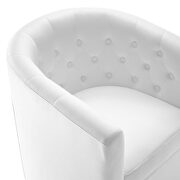 Tufted performance velvet swivel armchair in white additional photo 4 of 8