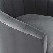 Performance velvet swivel armchair in charcoal additional photo 4 of 8