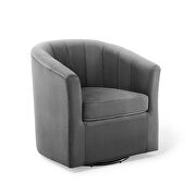 Performance velvet swivel armchair in charcoal by Modway additional picture 6