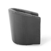 Performance velvet swivel armchair in charcoal by Modway additional picture 8