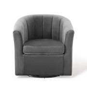 Performance velvet swivel armchair in charcoal by Modway additional picture 9