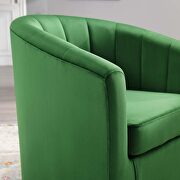 Performance velvet swivel armchair in emerald additional photo 2 of 8