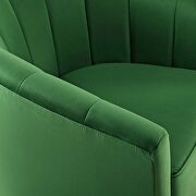 Performance velvet swivel armchair in emerald additional photo 4 of 8