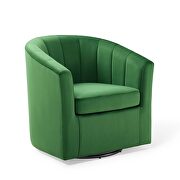 Performance velvet swivel armchair in emerald additional photo 5 of 8