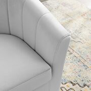 Performance velvet swivel armchair in light gray additional photo 2 of 8
