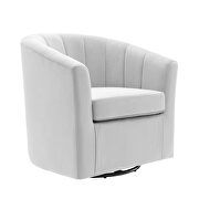 Performance velvet swivel armchair in light gray by Modway additional picture 7