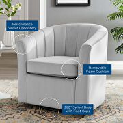 Performance velvet swivel armchair in light gray by Modway additional picture 9