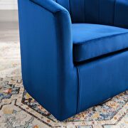 Performance velvet swivel armchair in navy by Modway additional picture 2