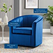 Performance velvet swivel armchair in navy by Modway additional picture 3