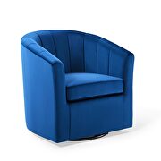 Performance velvet swivel armchair in navy by Modway additional picture 8