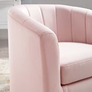 Performance velvet swivel armchair in pink additional photo 2 of 8