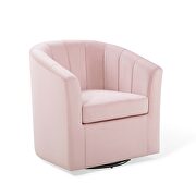 Performance velvet swivel armchair in pink additional photo 5 of 8