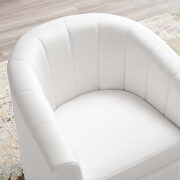 Performance velvet swivel armchair in white additional photo 2 of 8