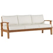 Outdoor patio teak sofa in natural/ white by Modway additional picture 4
