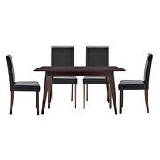 5 piece dining set in cappuccino black additional photo 4 of 9