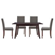 5 piece dining set in cappuccino gray by Modway additional picture 4