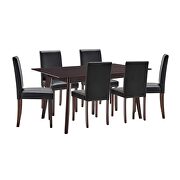 7 piece faux leather dining set in cappuccino black by Modway additional picture 3