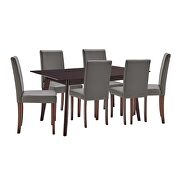 7 piece faux leather dining set in cappuccino gray by Modway additional picture 3