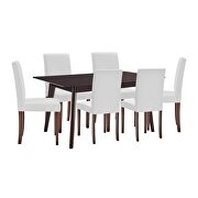 7 piece faux leather dining set in cappuccino white by Modway additional picture 3