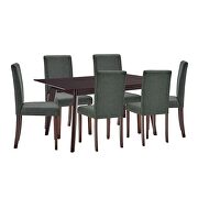 7 piece upholstered fabric dining set in cappuccino gray by Modway additional picture 3