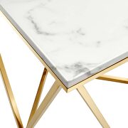 Gold metal stainless steel end table in gold white by Modway additional picture 5