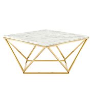 Gold metal stainless steel coffee table in gold white by Modway additional picture 6