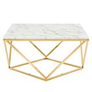 Gold metal stainless steel coffee table in gold white by Modway additional picture 7
