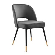 Performance velvet dining side chair in charcoal by Modway additional picture 8