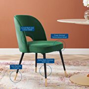 Performance velvet dining side chair in emerald by Modway additional picture 2