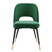 Performance velvet dining side chair in emerald additional photo 5 of 7