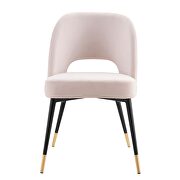 Performance velvet dining side chair in pink additional photo 5 of 7