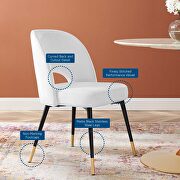 Performance velvet dining side chair in white by Modway additional picture 2
