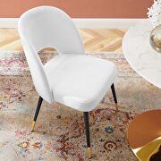 Performance velvet dining side chair in white additional photo 3 of 7