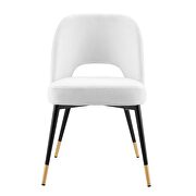 Performance velvet dining side chair in white additional photo 5 of 7