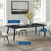 Rectangular dining table in black by Modway additional picture 8
