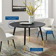 Round dining table in black by Modway additional picture 7