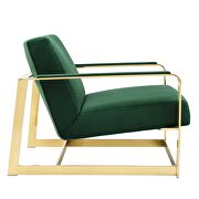 Performance velvet accent chair in gold emerald additional photo 4 of 8