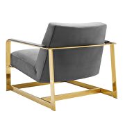 Performance velvet accent chair in gold gray by Modway additional picture 6