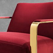 Performance velvet accent chair in gold maroon by Modway additional picture 2