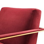 Performance velvet accent chair in gold maroon by Modway additional picture 3