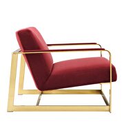 Performance velvet accent chair in gold maroon by Modway additional picture 4